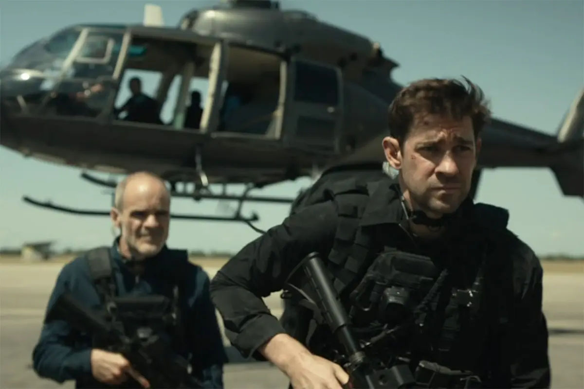 Michael Kelly and John Krasinski in "Tom Clancy's Jack Ryan: Season 3"